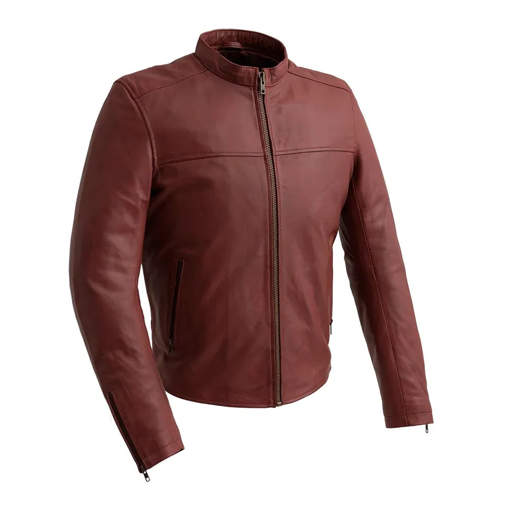 Grayson Mens Leather Jacket Oxblood