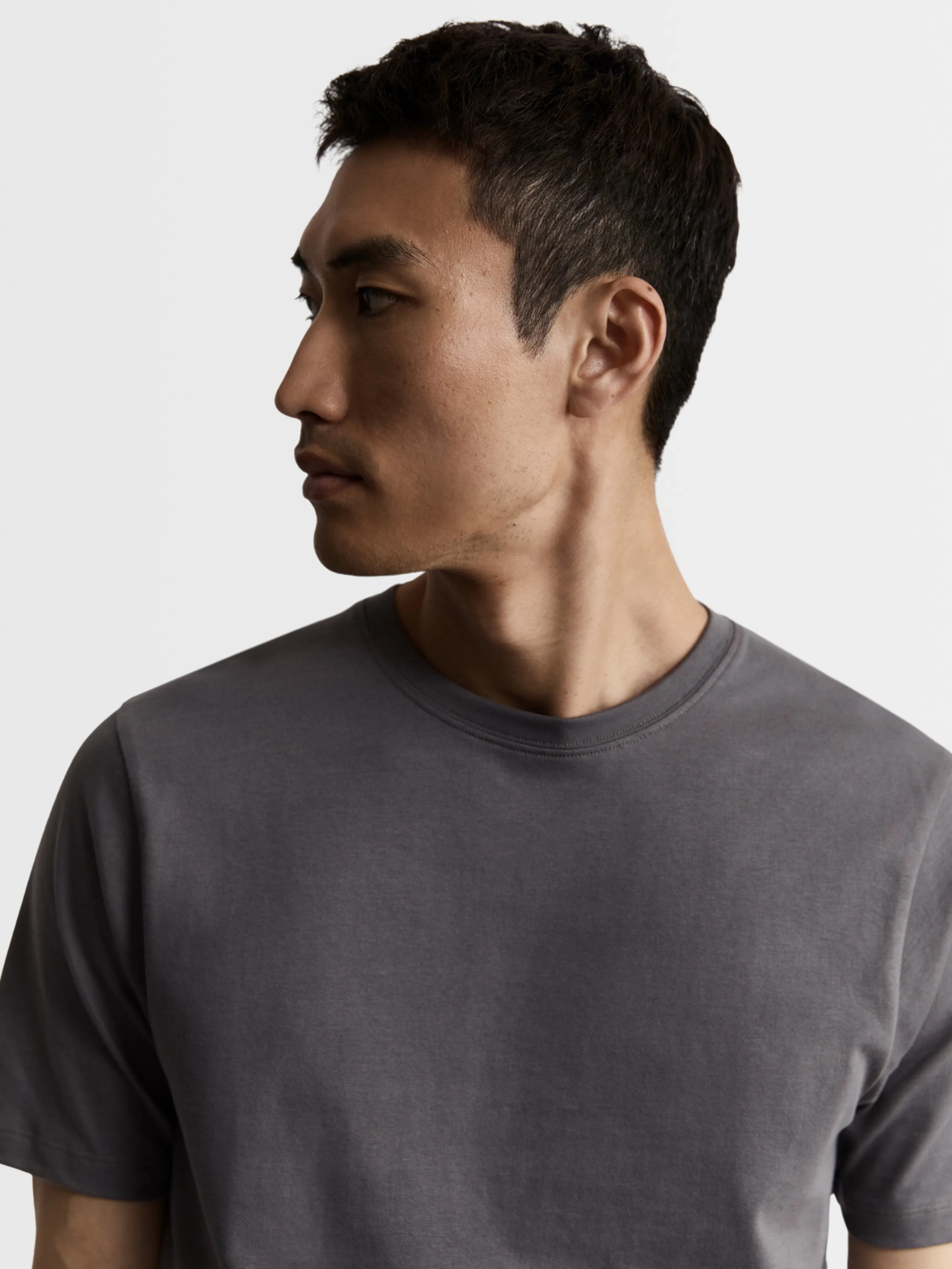 Grey Organic Cotton Crew Neck T-Shirt