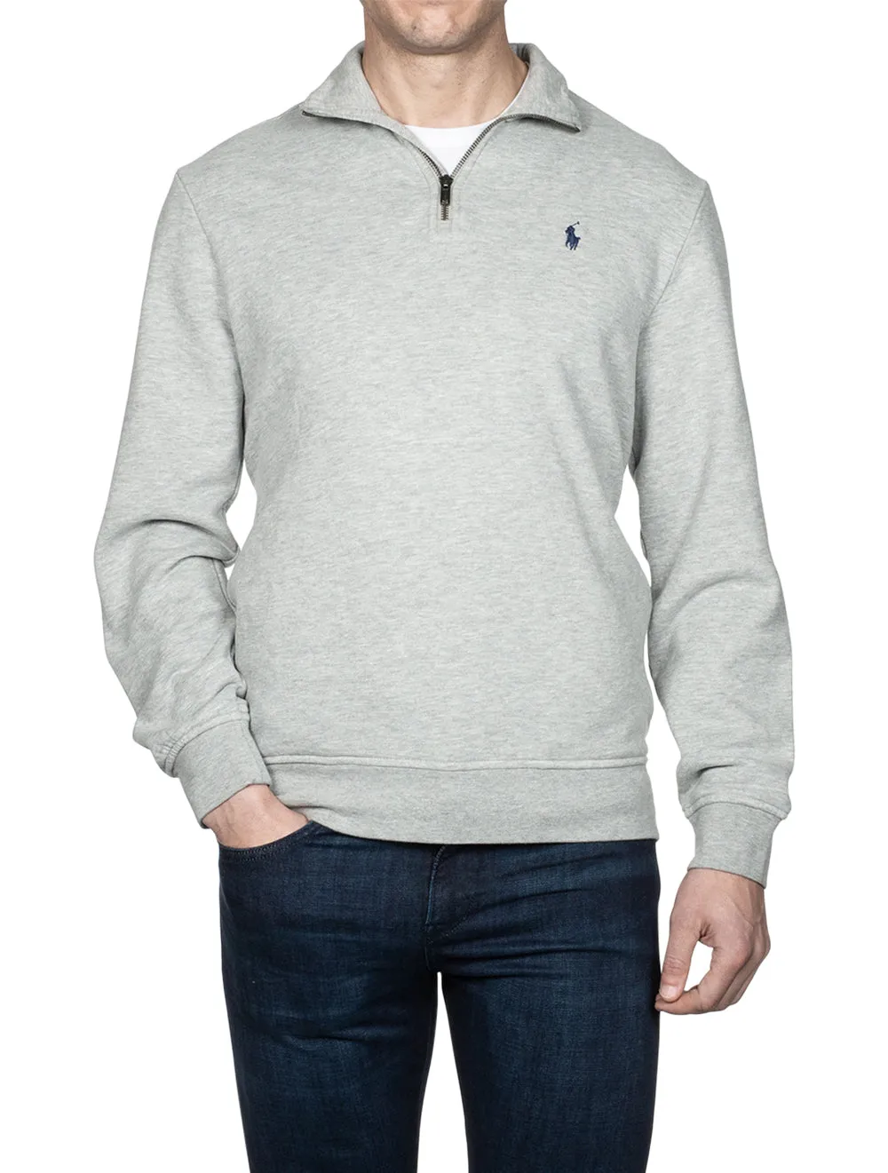 Half Zip Fleece Long Sleeve Sweatshirt Andover Heather