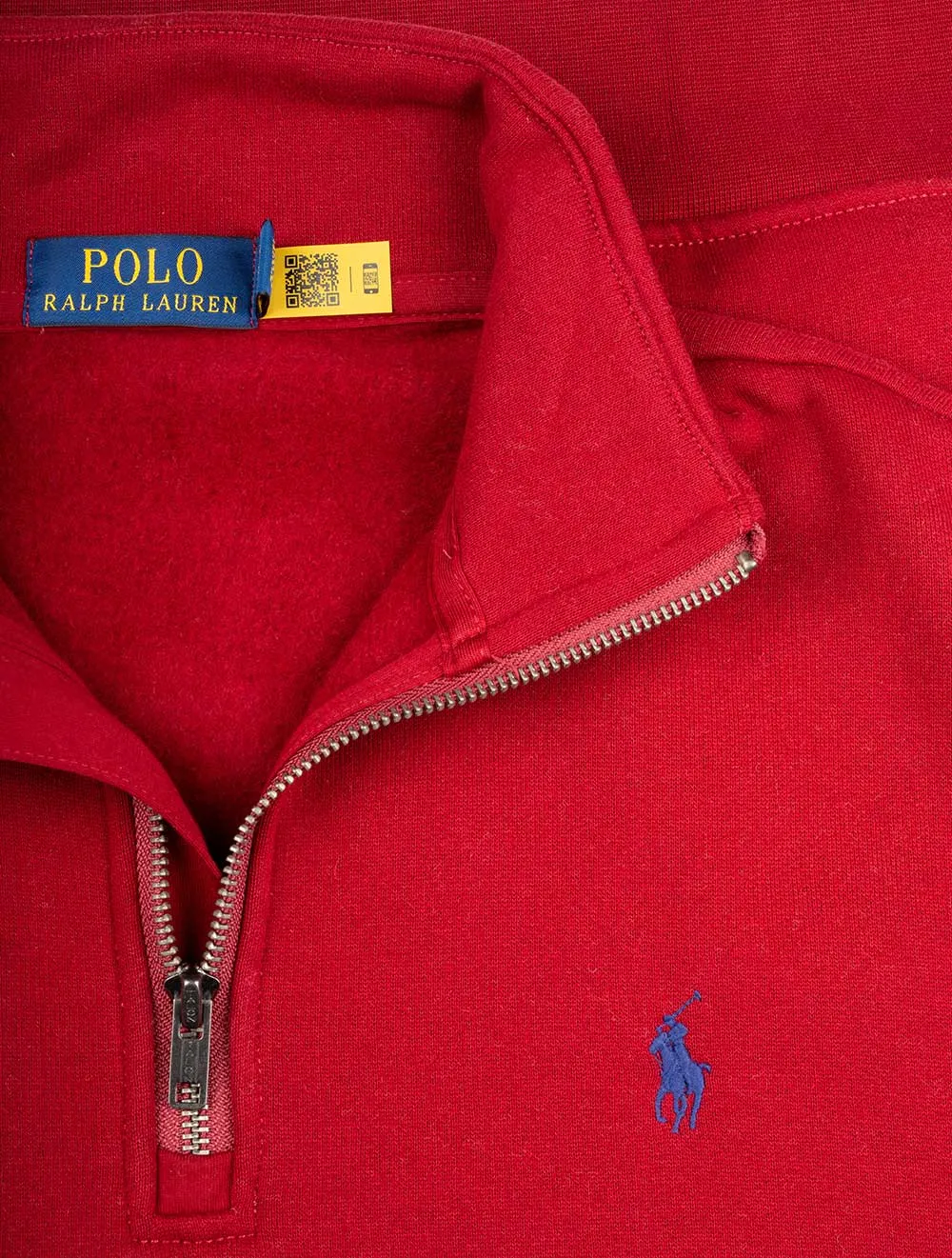 Half Zip Fleece Long Sleeve Sweatshirt Red