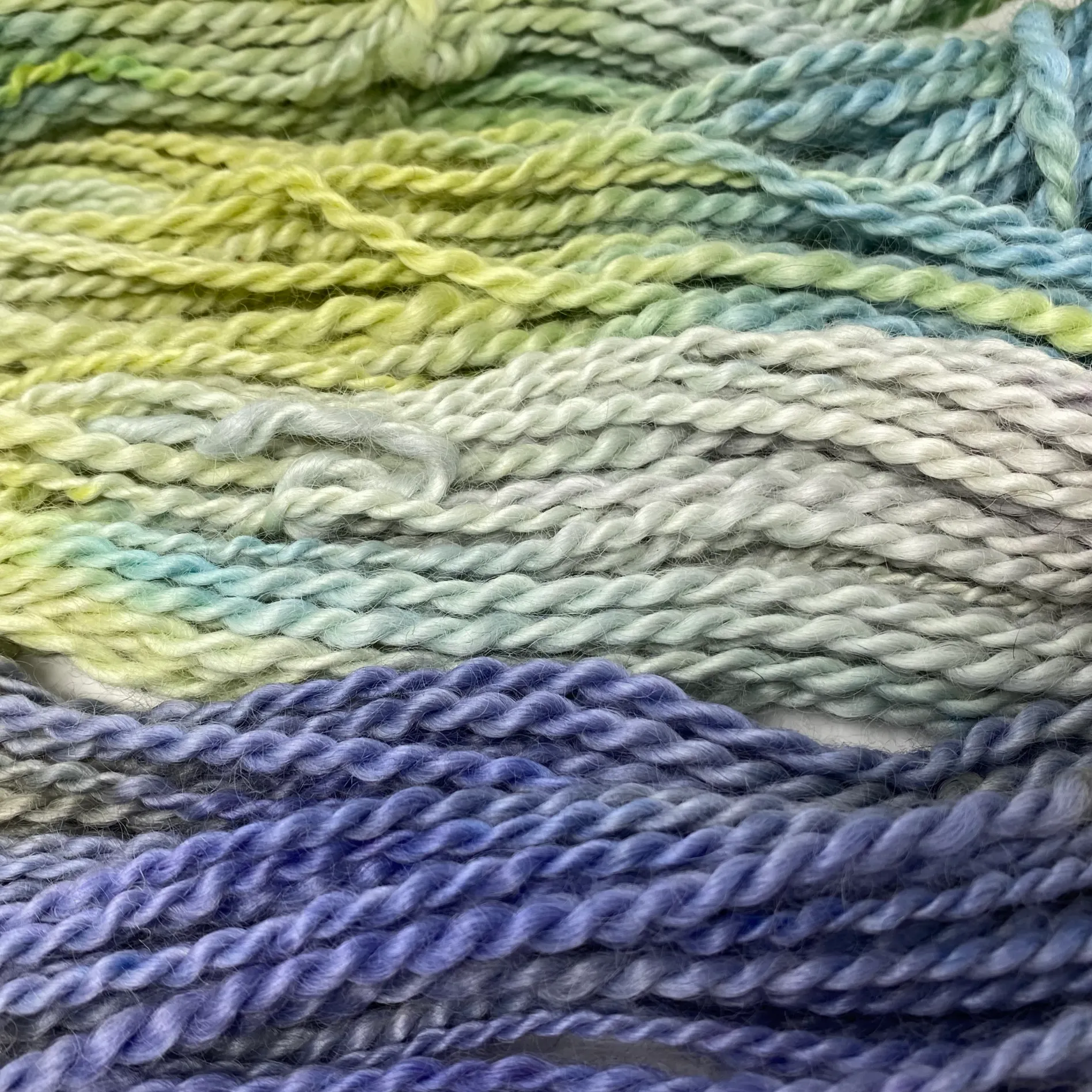 Hand-spun Wensleydale Chunky (Worsted) weight 150g (5.29oz) skein Warwick sky