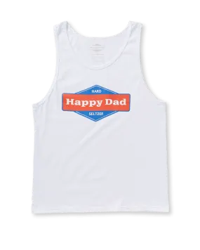 Happy Dad Front Logo Tank Top (White)