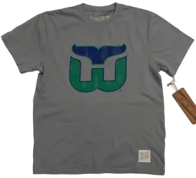 Hartford Whalers Retro Brand Gray Soft Cotton Short Sleeve Hockey T-Shirt