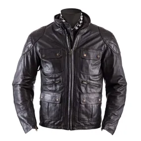 Helstons Hunt Leather Motorcycle Jacket - Brown