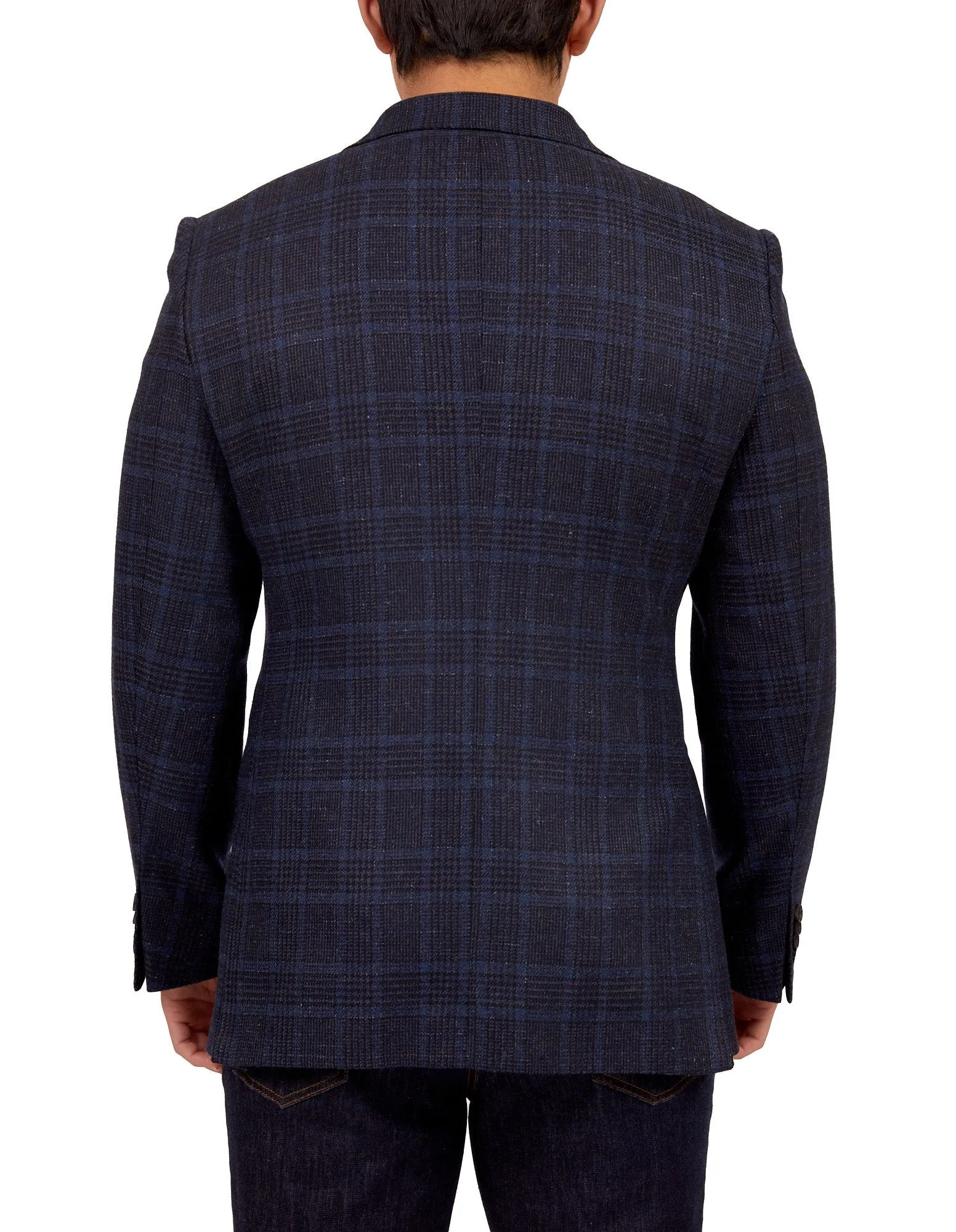 HENRY SARTORIAL X DORMEUIL Full Canvas Fancy Check Jacket NAVY REG