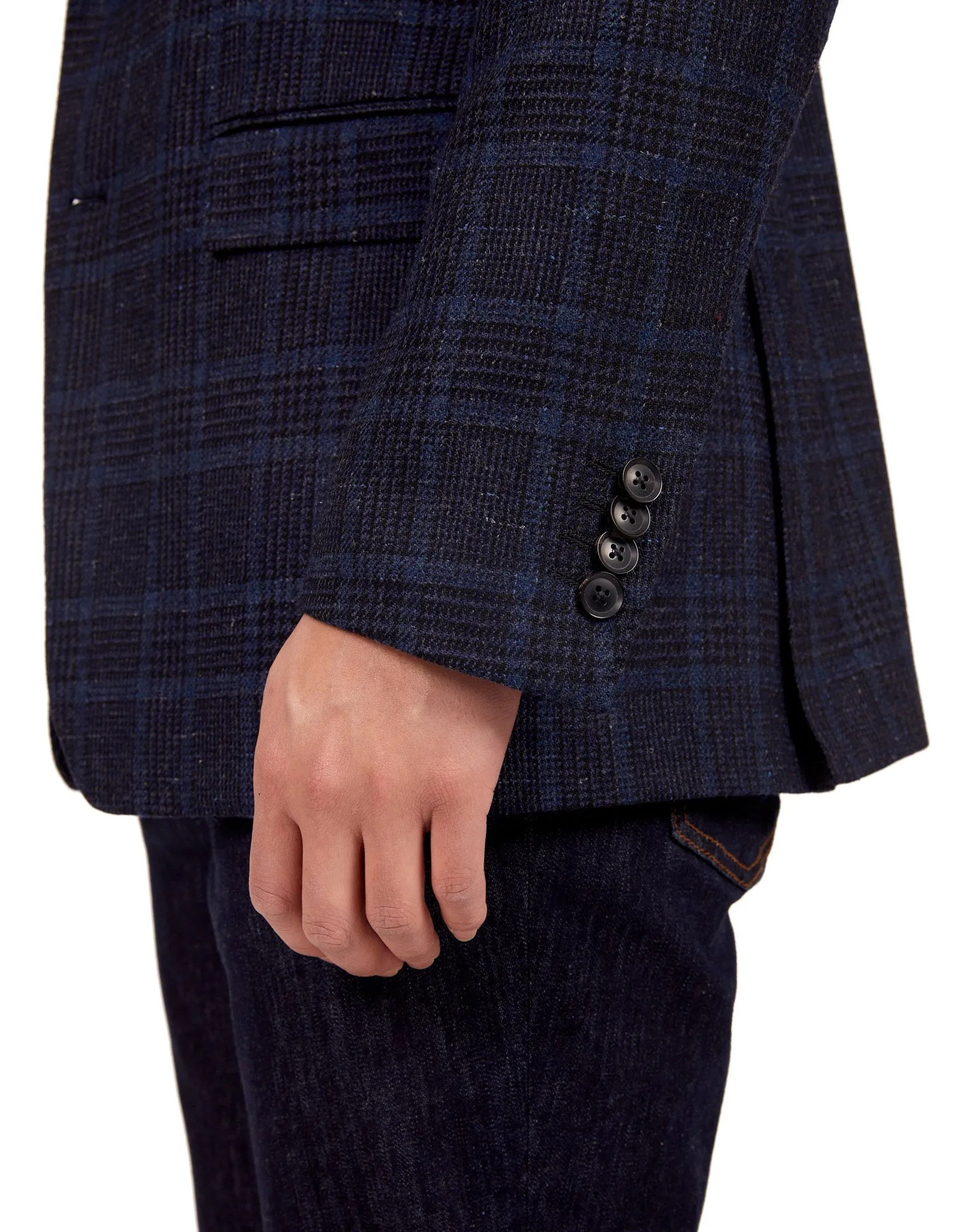 HENRY SARTORIAL X DORMEUIL Full Canvas Fancy Check Jacket NAVY REG