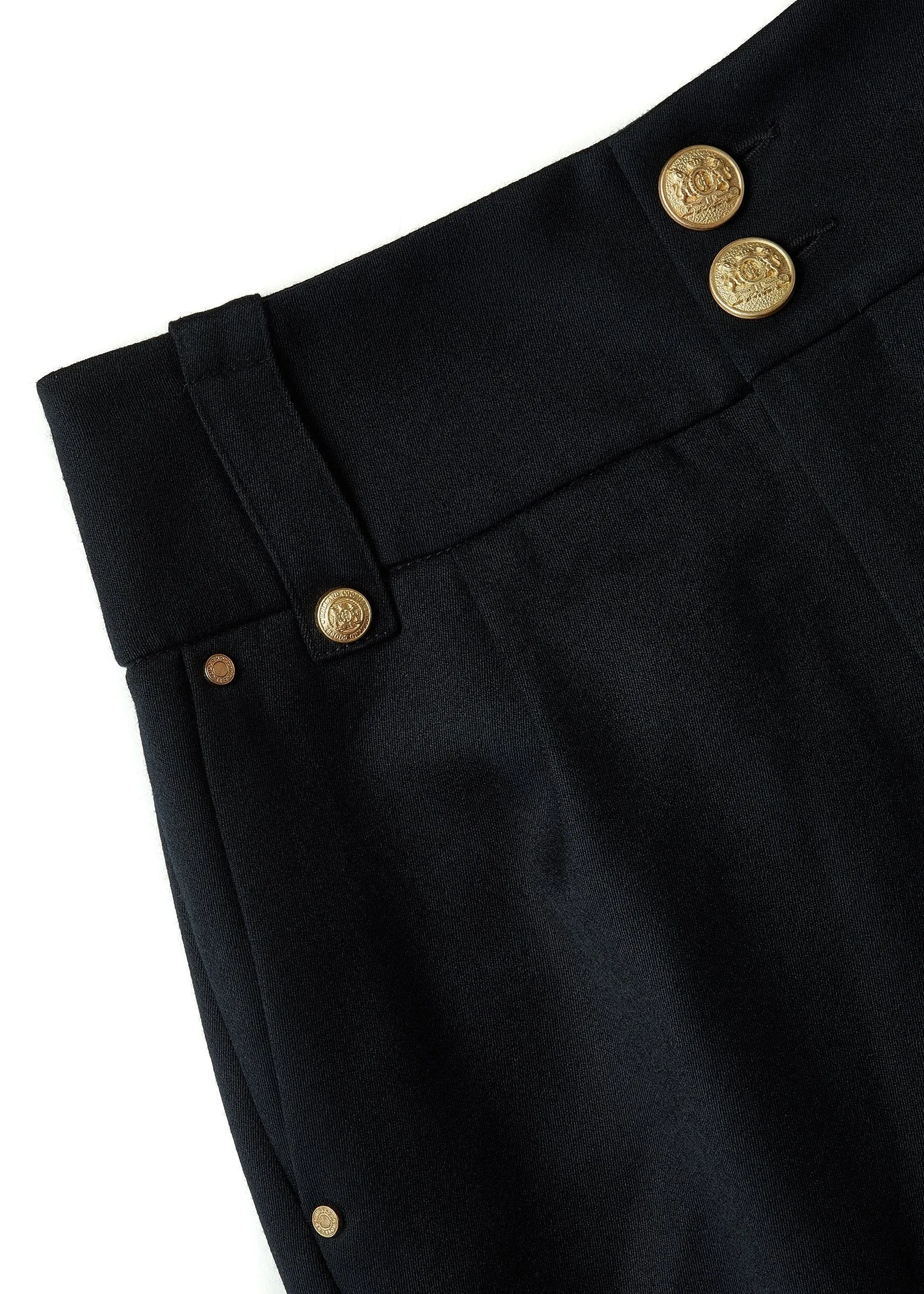 Holland Cooper High Waisted Peg Trouser in Black Barathea