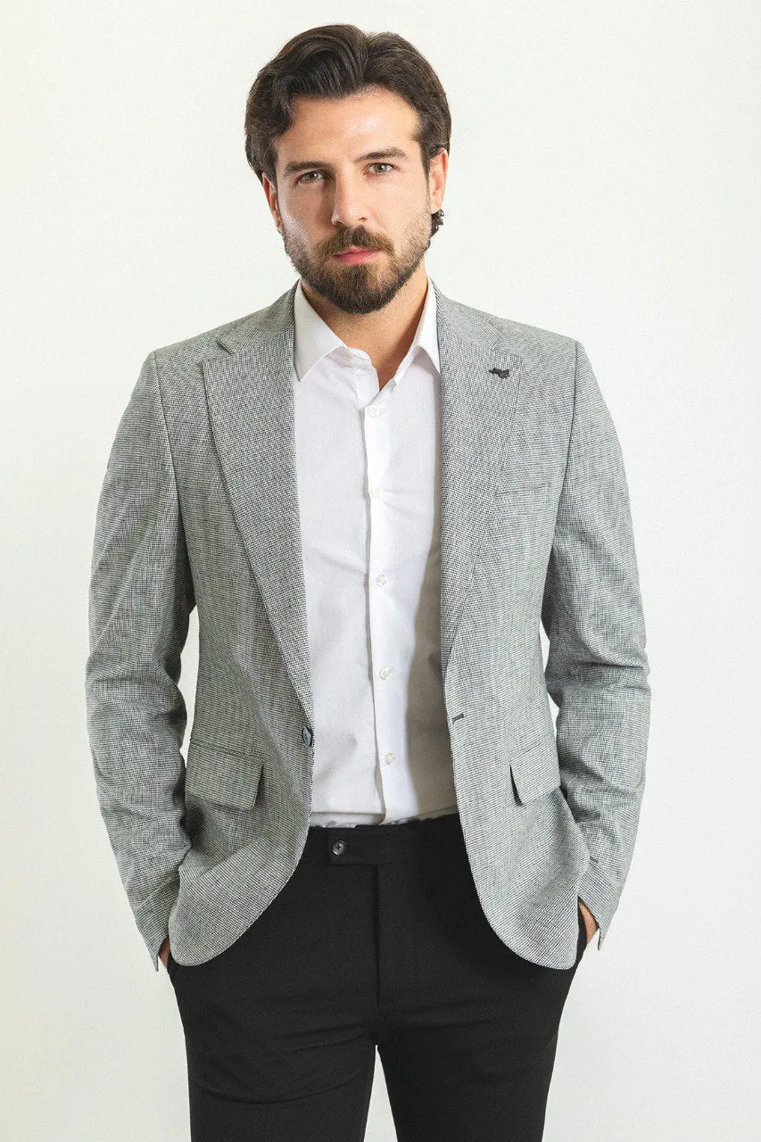 HolloMen Gray Patterned Blazer