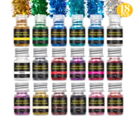 Holographic Chunky Glitter 18 Piece Set - MOQ 50 pcs