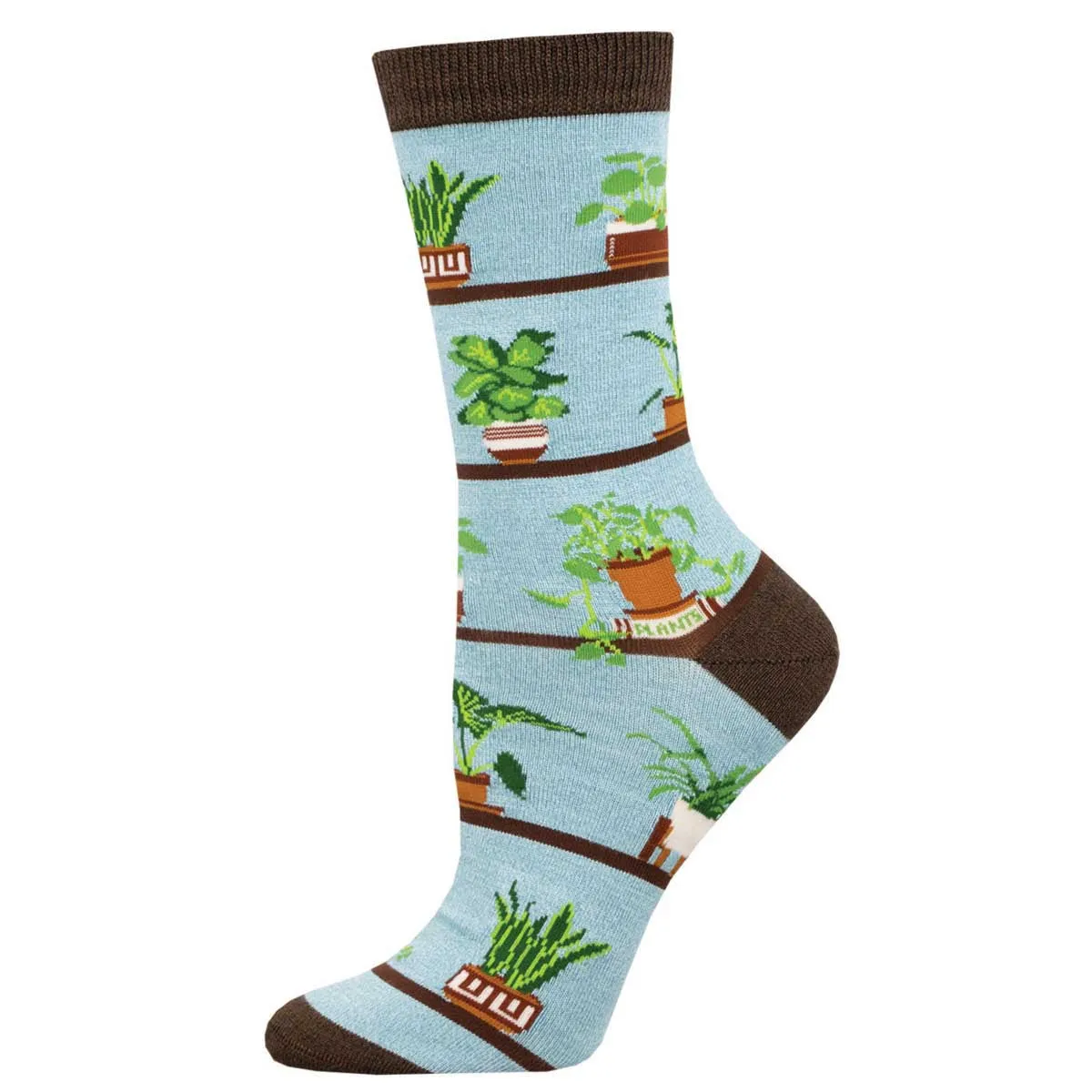 House Plants (Blue) Women's Bamboo Crew