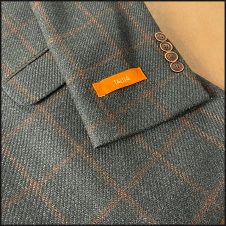 Hunter/Chestnut Windowpane Tweed