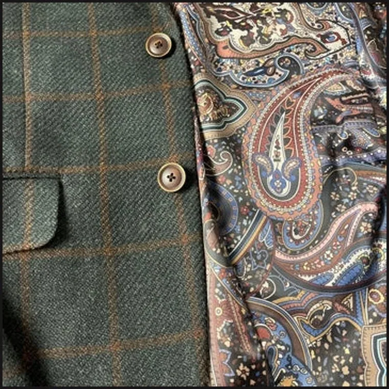 Hunter/Chestnut Windowpane Tweed