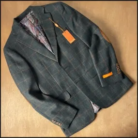 Hunter/Chestnut Windowpane Tweed