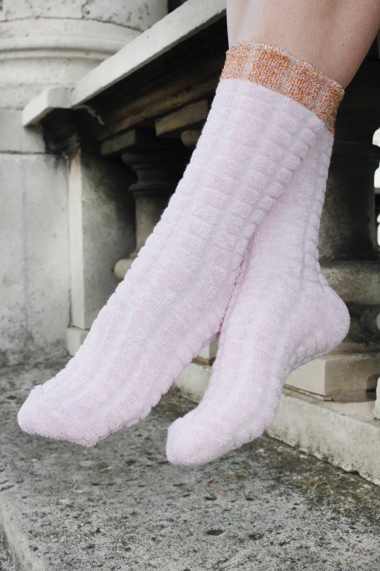 Ice Pink Rich Cotton Socks