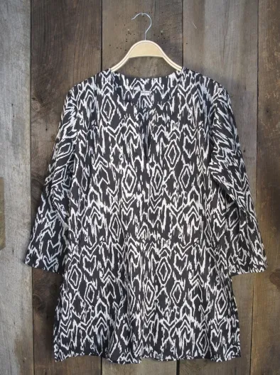 Ikat Tunic - Black and White