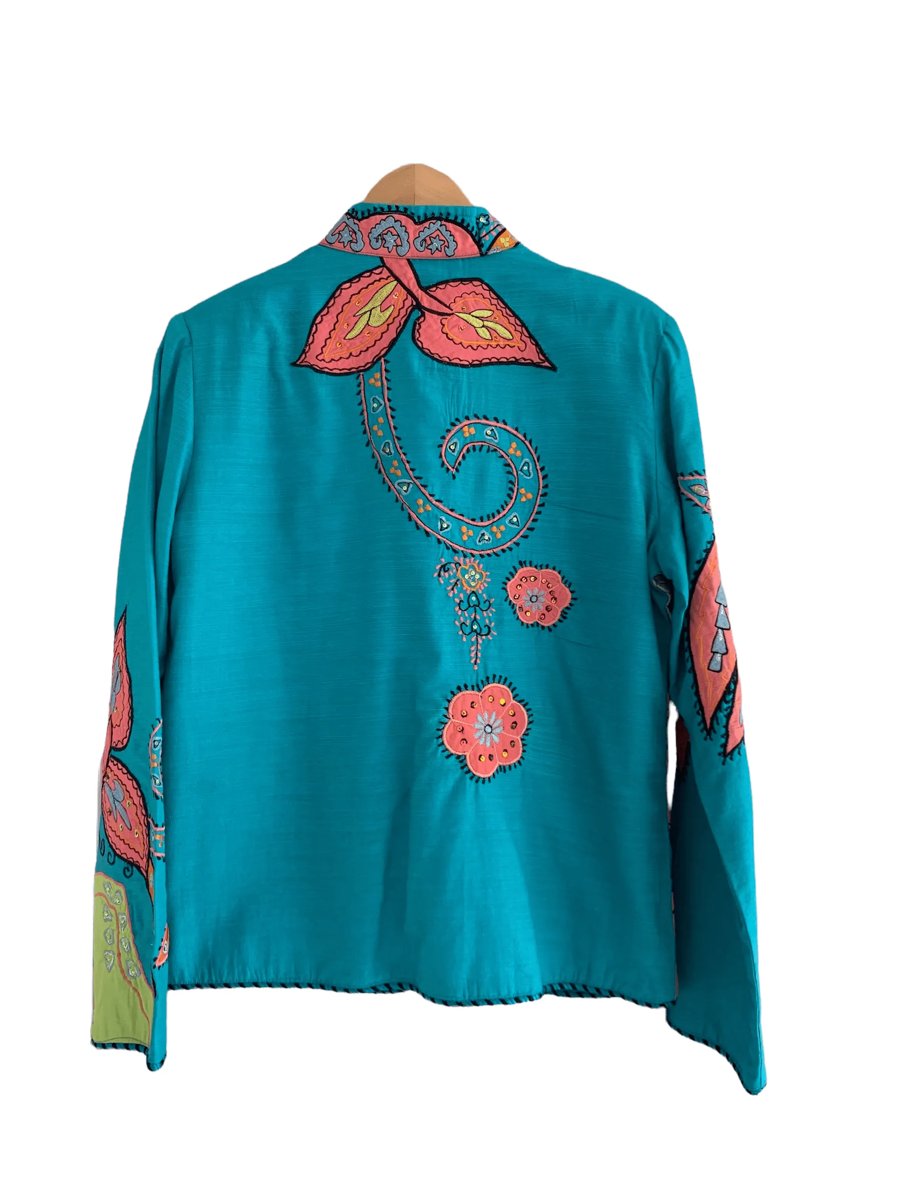 Indigo Moon Embroidered Jacket Blue UK Size S