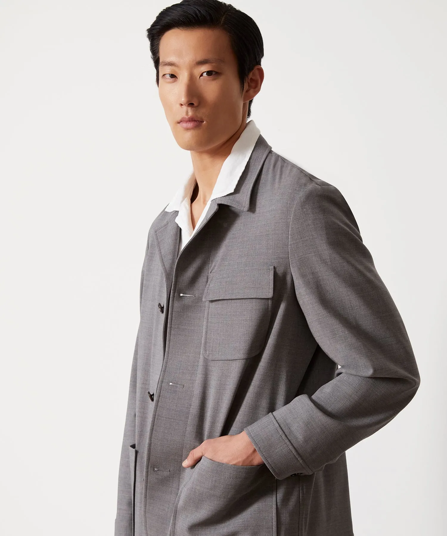 Italian Wool Belmont Jacket in Grey