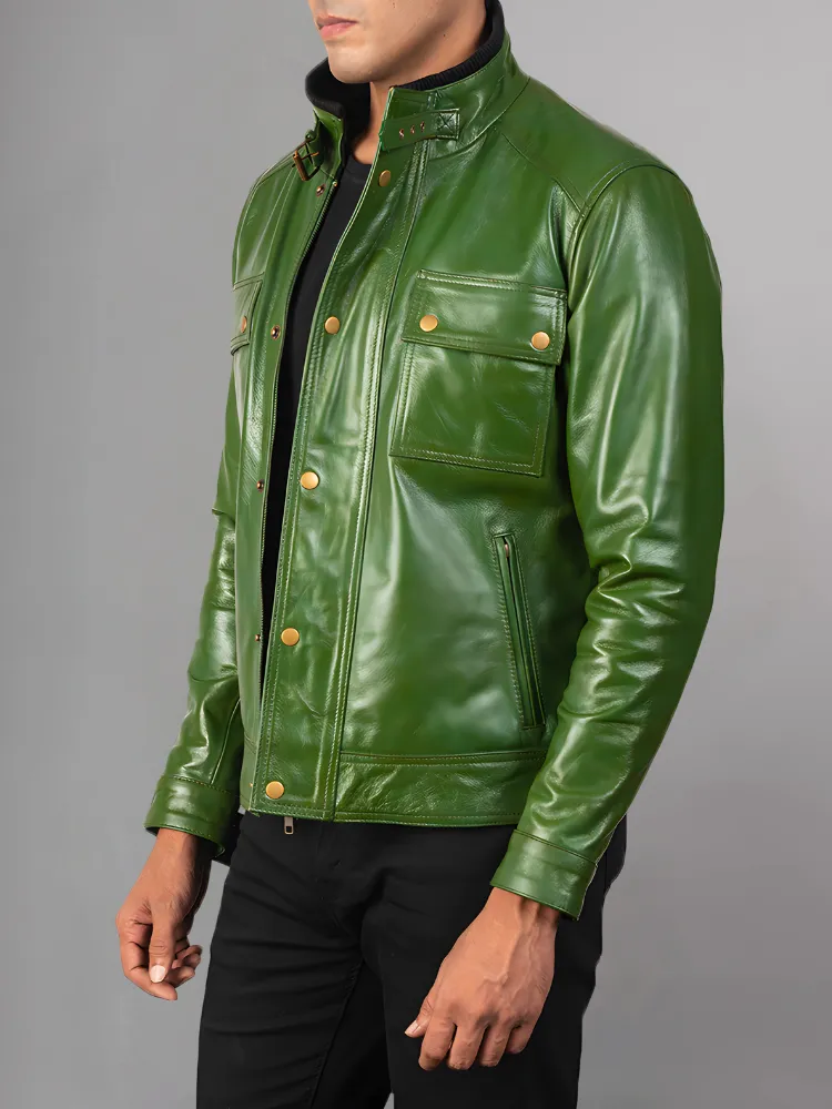 Jaxon Brown Men’s Safari Leather Jacket