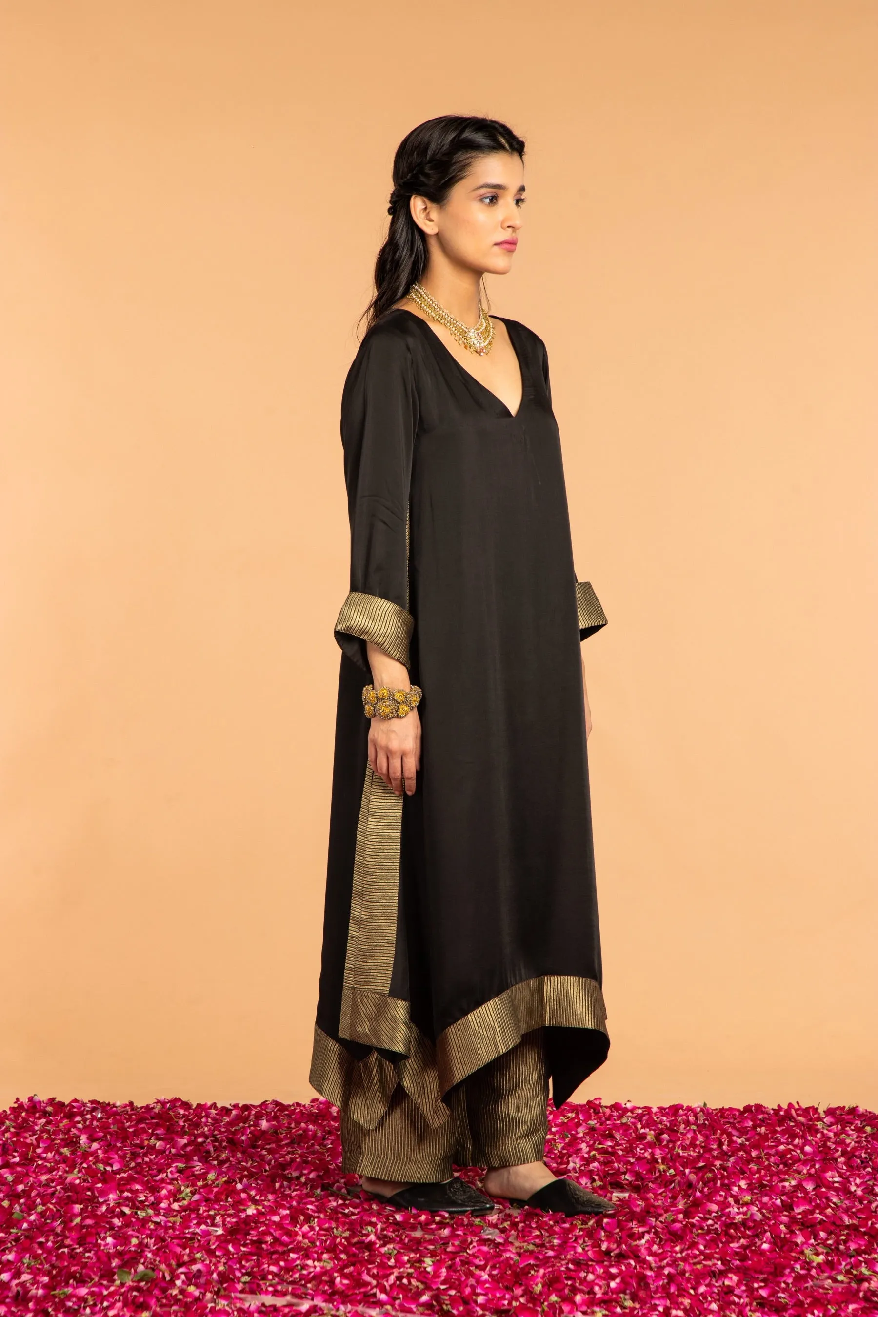 Kamal Asymmetrical Modal Satin Tunic