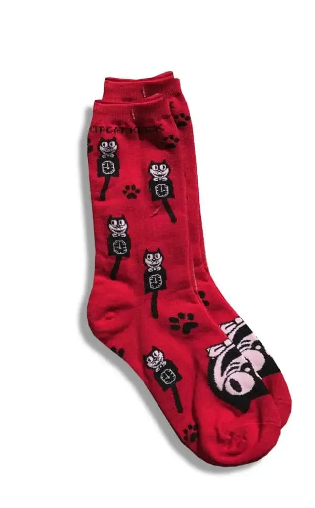 Kit-Cat Klock Crew Socks in Red