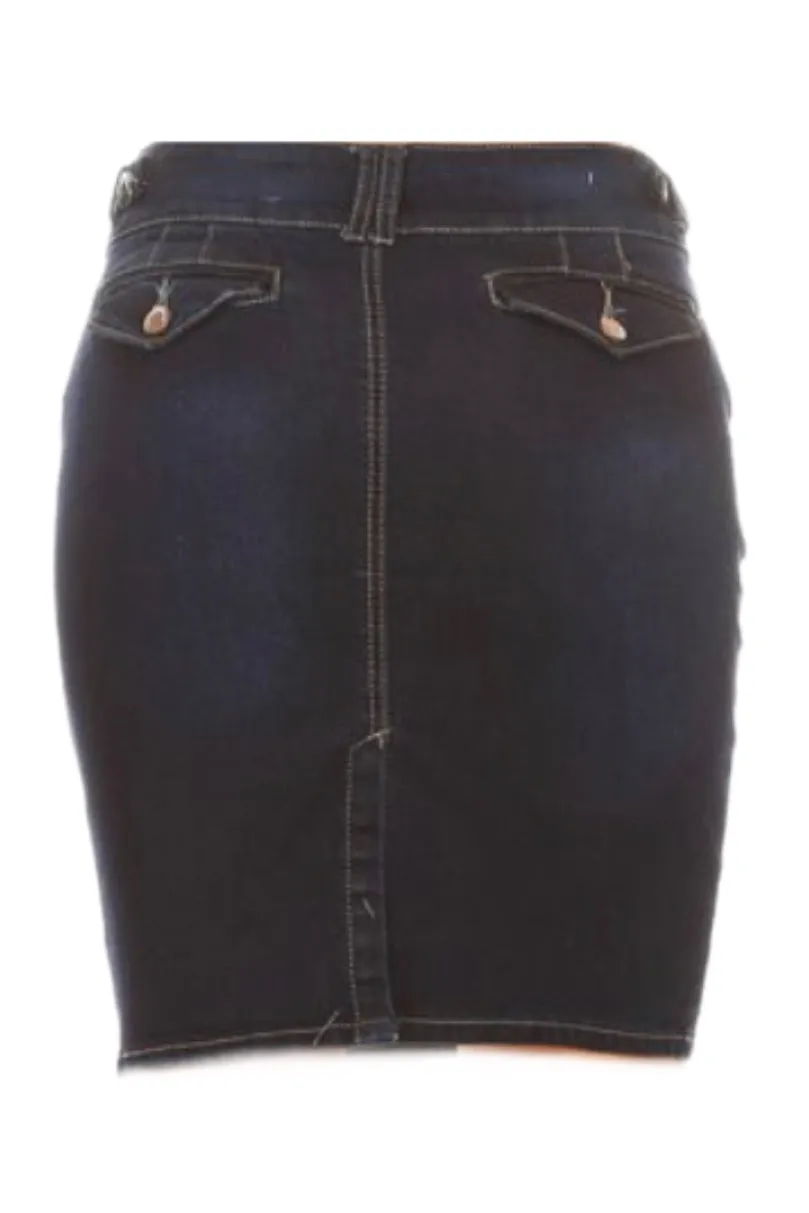 Knee Length Denim Pencil Skirt Style 429