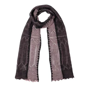 Lace Knitted Two-Tone Reversible Wool Scarf