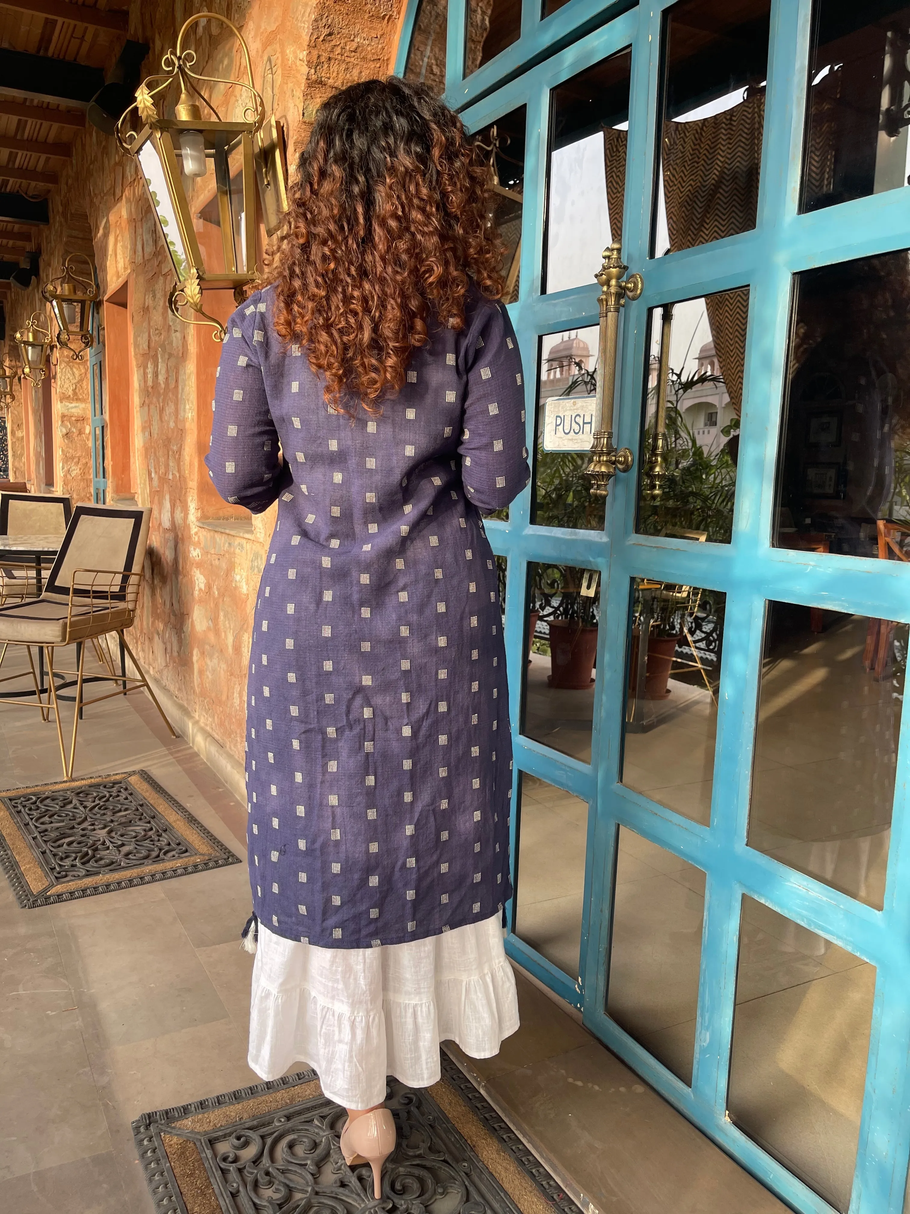 Latest Blue Jacket Maxi Dress