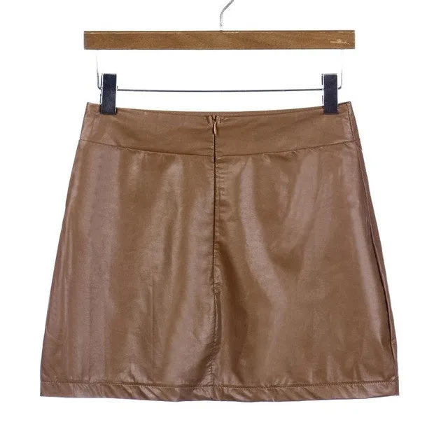 Leather Skirt High Waist Pencil Skirt