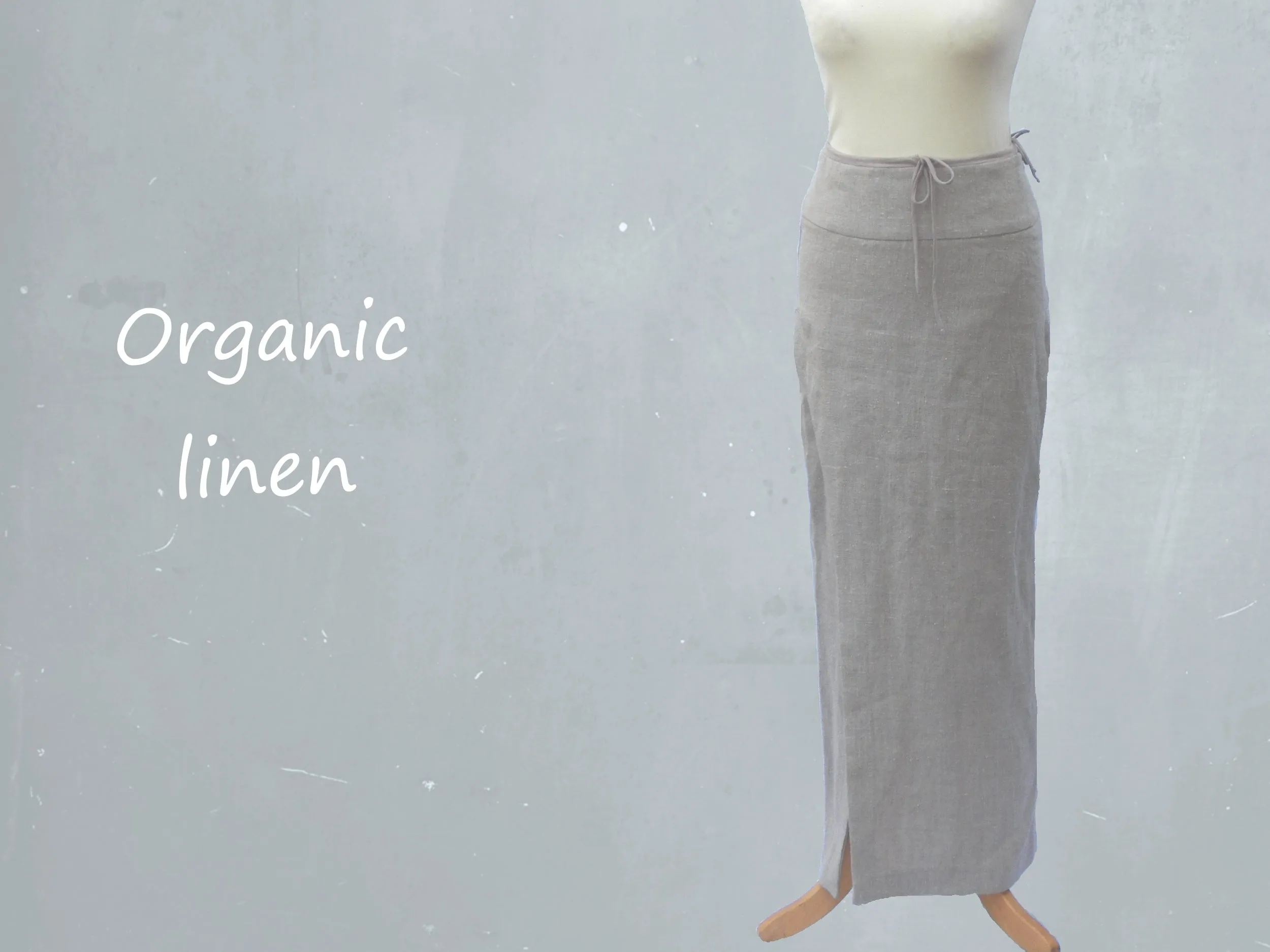 Linnen maxi kokerrok met lange loopsplit / Linen maxi pencil skirt with slit