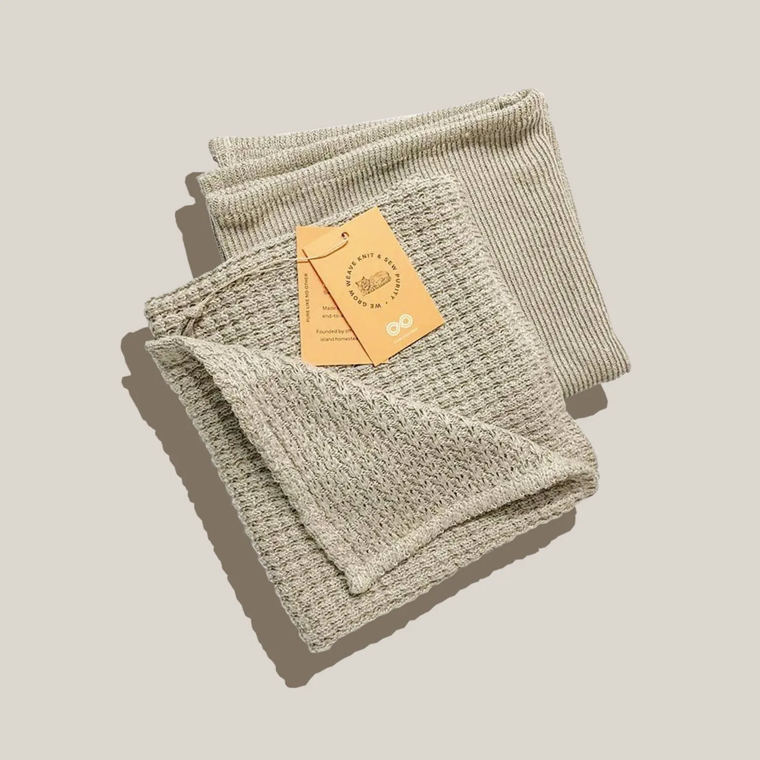 LONDONBERRY 100% Organic Linen Knit Wash Cloth - Dish Towel (Plastic-free, No Synthetics) (100% Biodegradable)