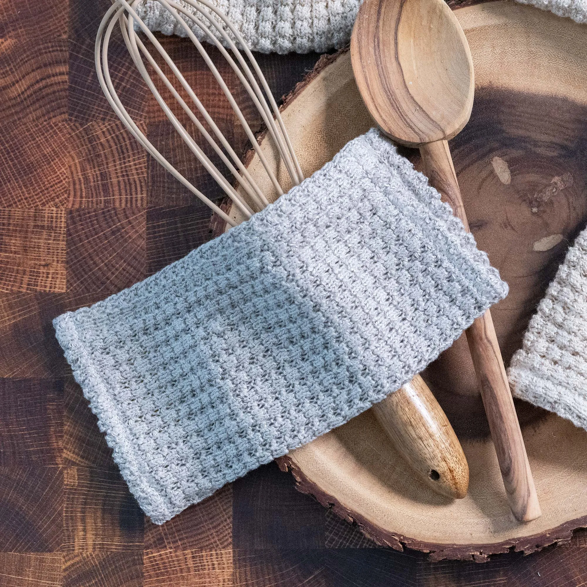 LONDONBERRY 100% Organic Linen Knit Wash Cloth - Dish Towel (Plastic-free, No Synthetics) (100% Biodegradable)