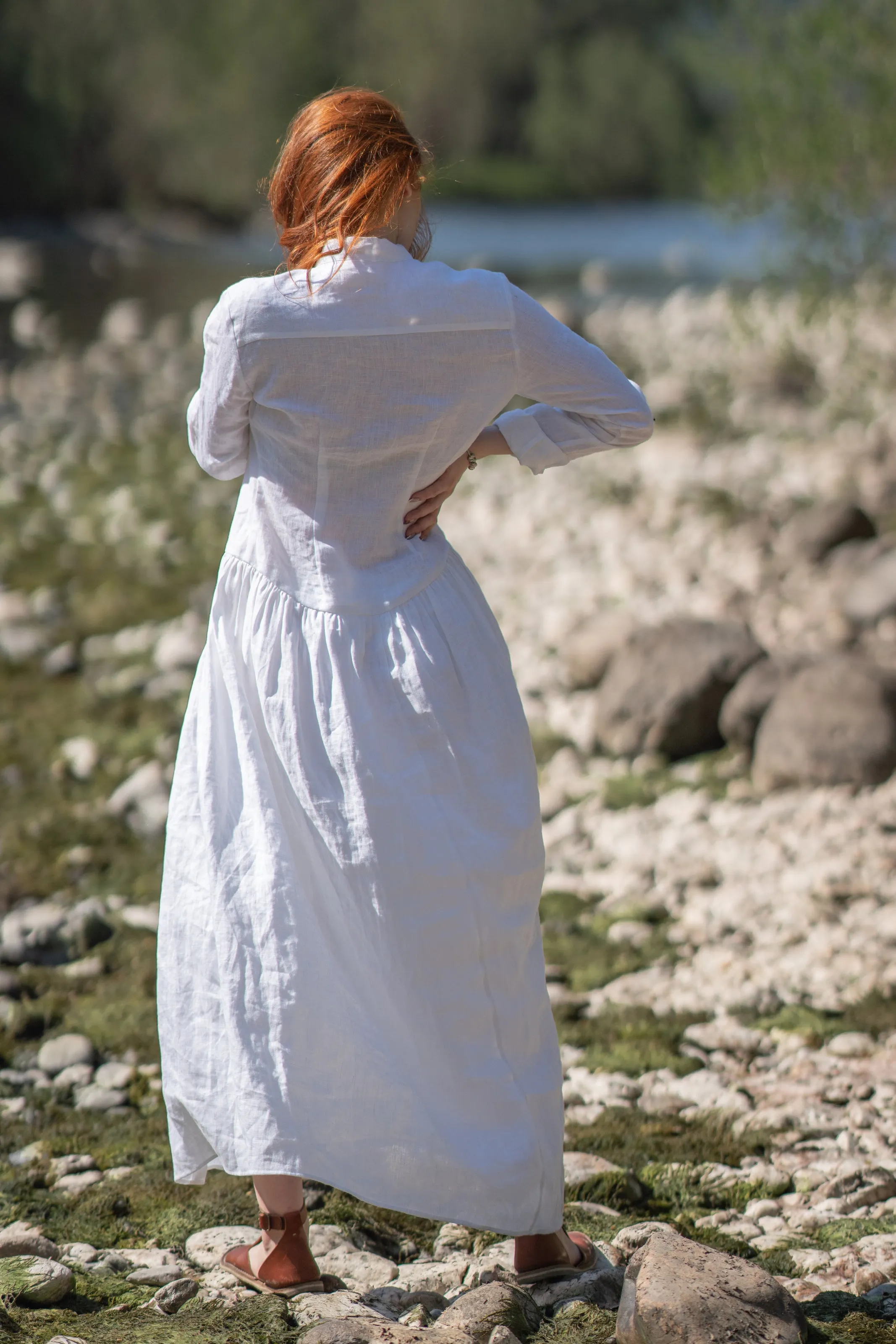 Long Linen Tunic Shirt