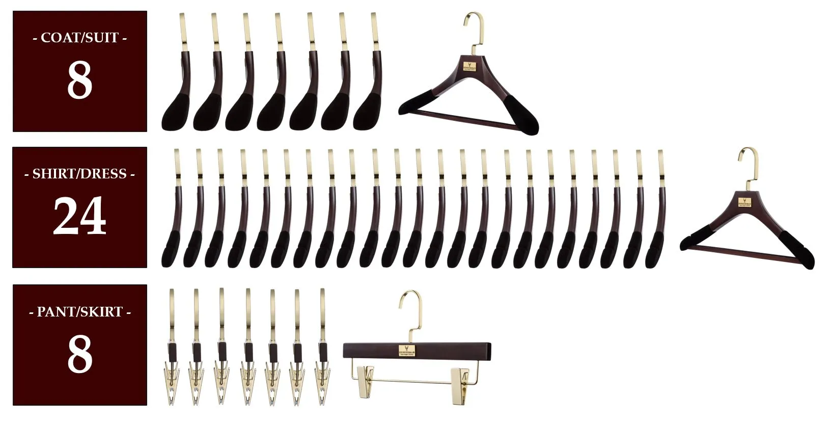 MAHOGANY HANGER PACKAGES: POPULAR SELECTIONS