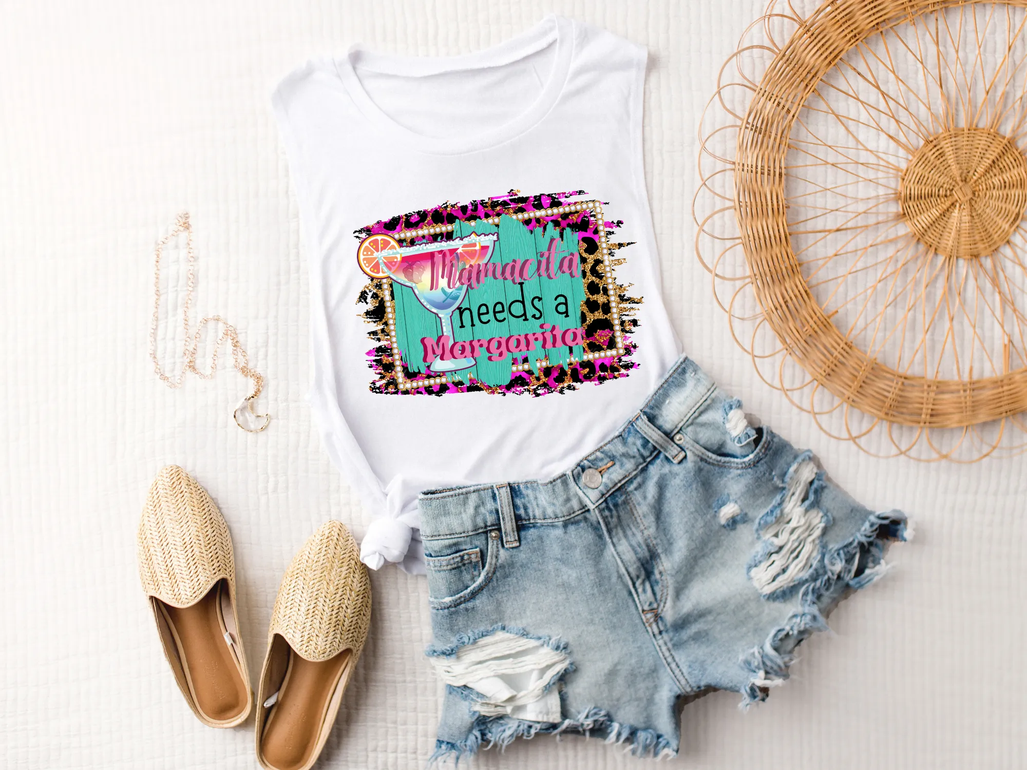 Mamacita Needs A Margarita Summer Muscle Tank Gift for Mother's Day Gift for Her Muscle Tank