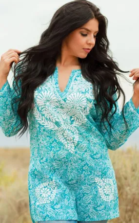 Manali Embroidered Cotton Tunic Top