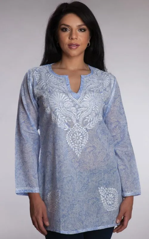 Manali Embroidered Cotton Tunic Top