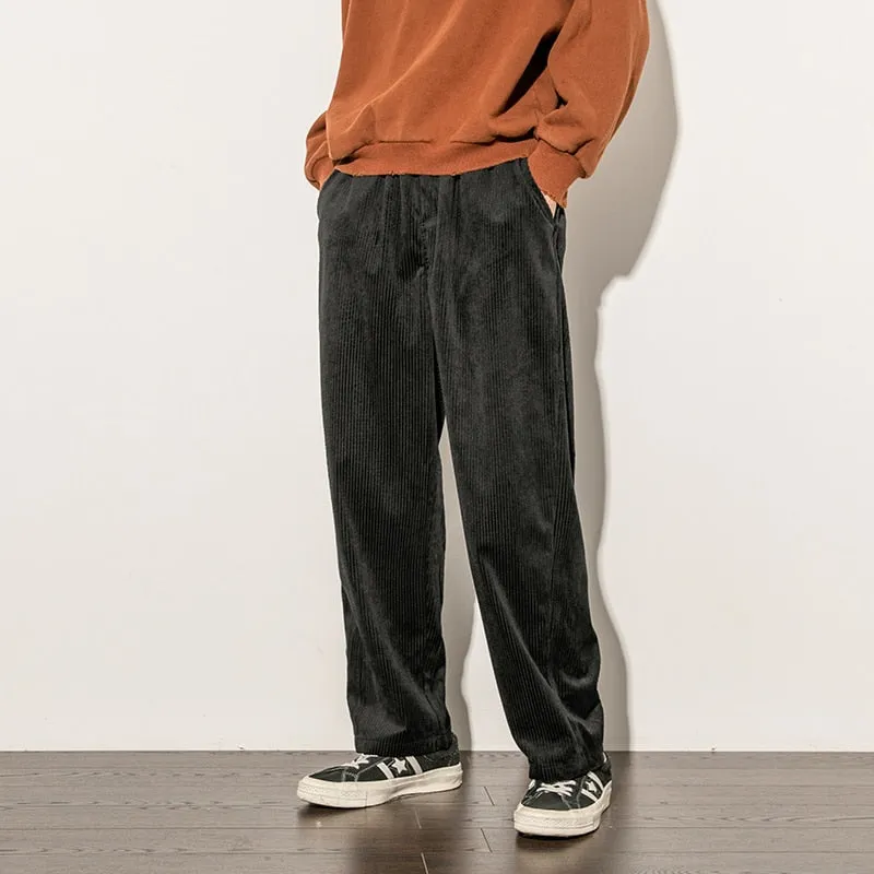 Men Wide Leg Pants Trousers Loose Casual Baggy Bottoms