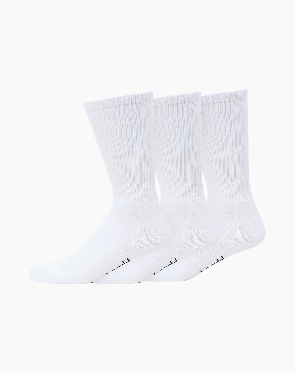 Men's Bamboo Crew Sport  Socks 3 Pair Pack in White