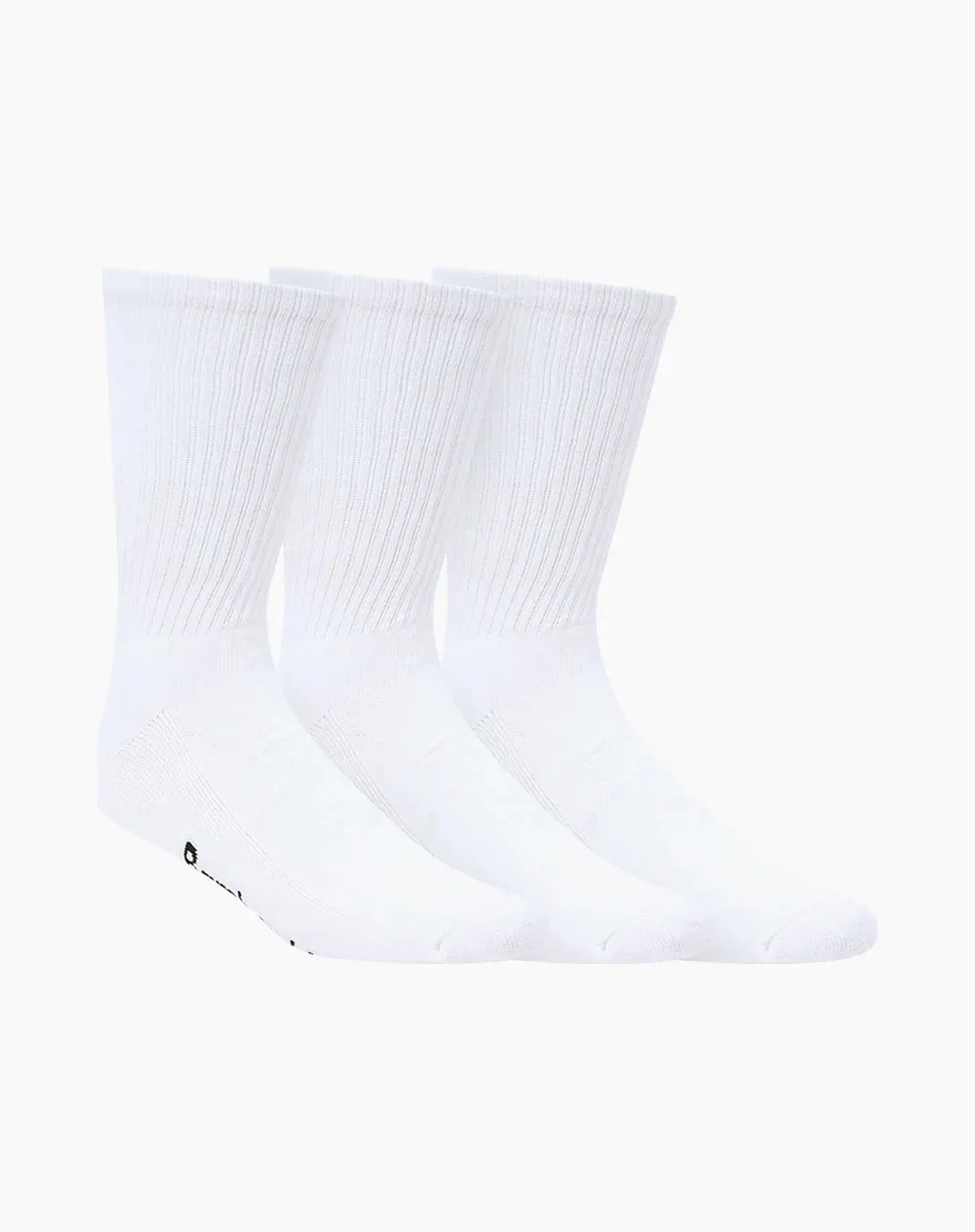 Men's Bamboo Crew Sport  Socks 3 Pair Pack in White