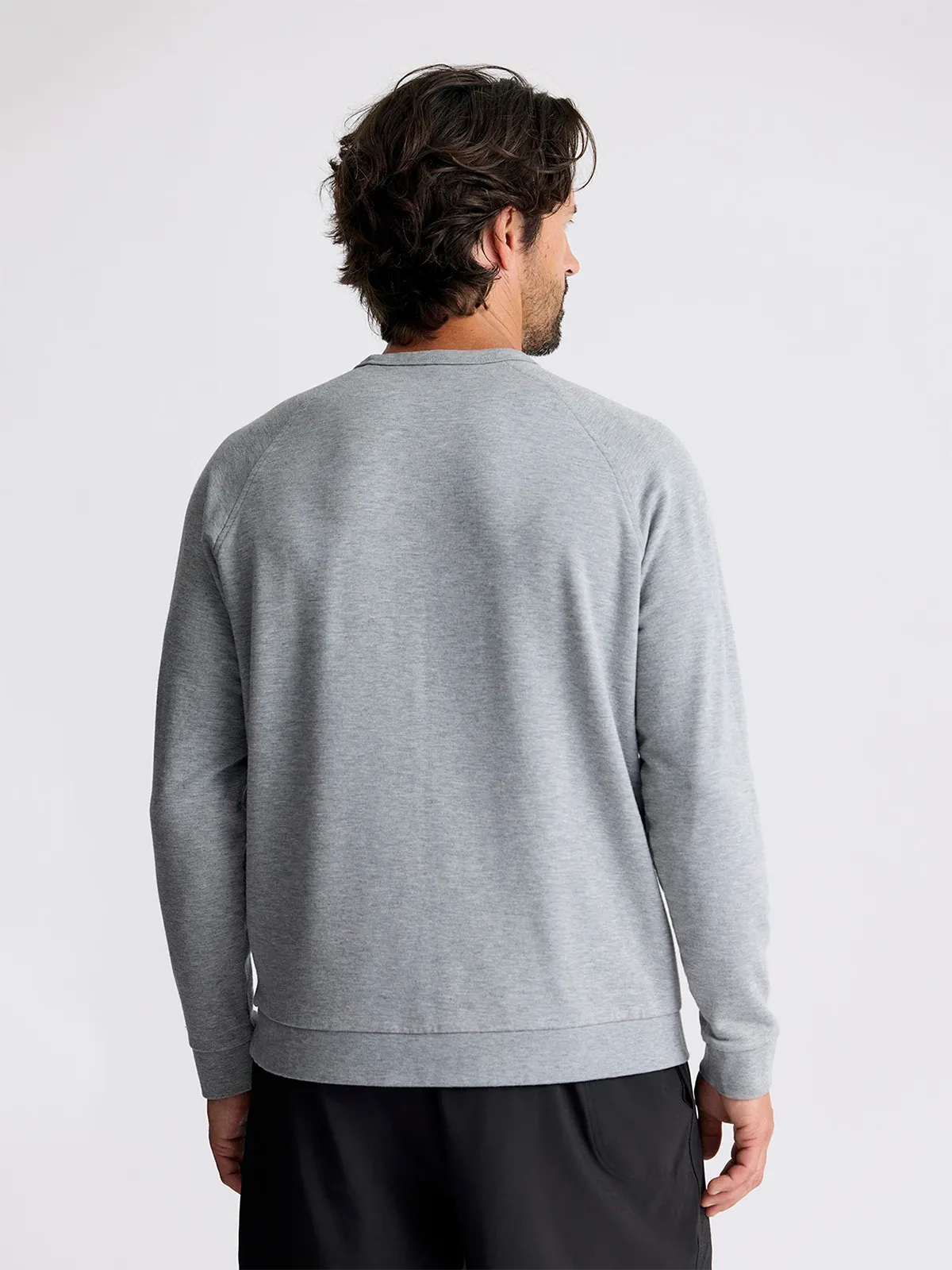 Men's Bamboo Lightweight Fleece Crew - Heather Grey