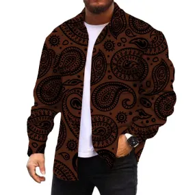 Men's Corduroy Print Long Sleeve Jacket 67205247L