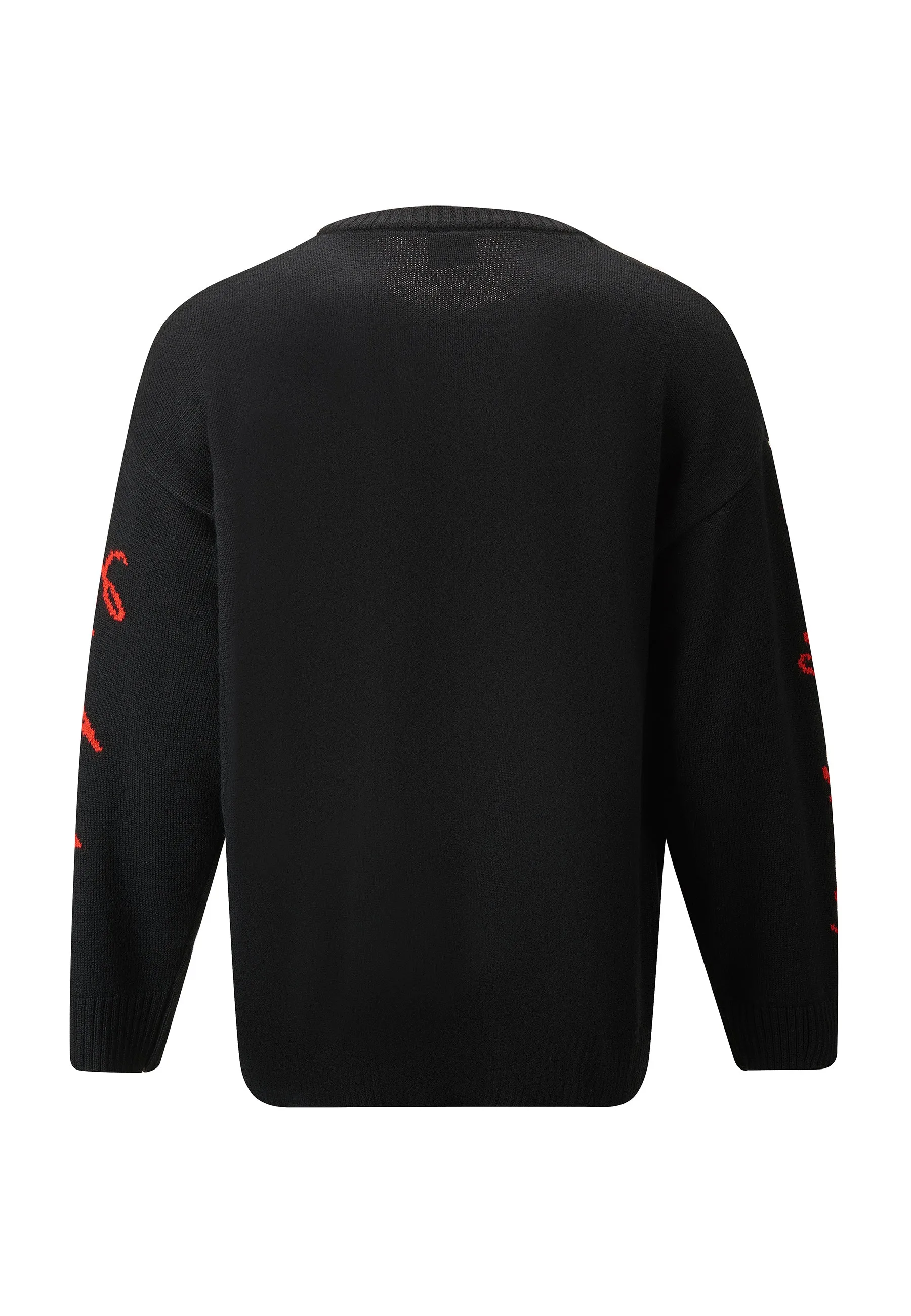 Mens Love Kill La Jaquard Knitted Jumper - Black