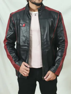 Mens Mass Effect Motorcycle Inspired Leather Jacket