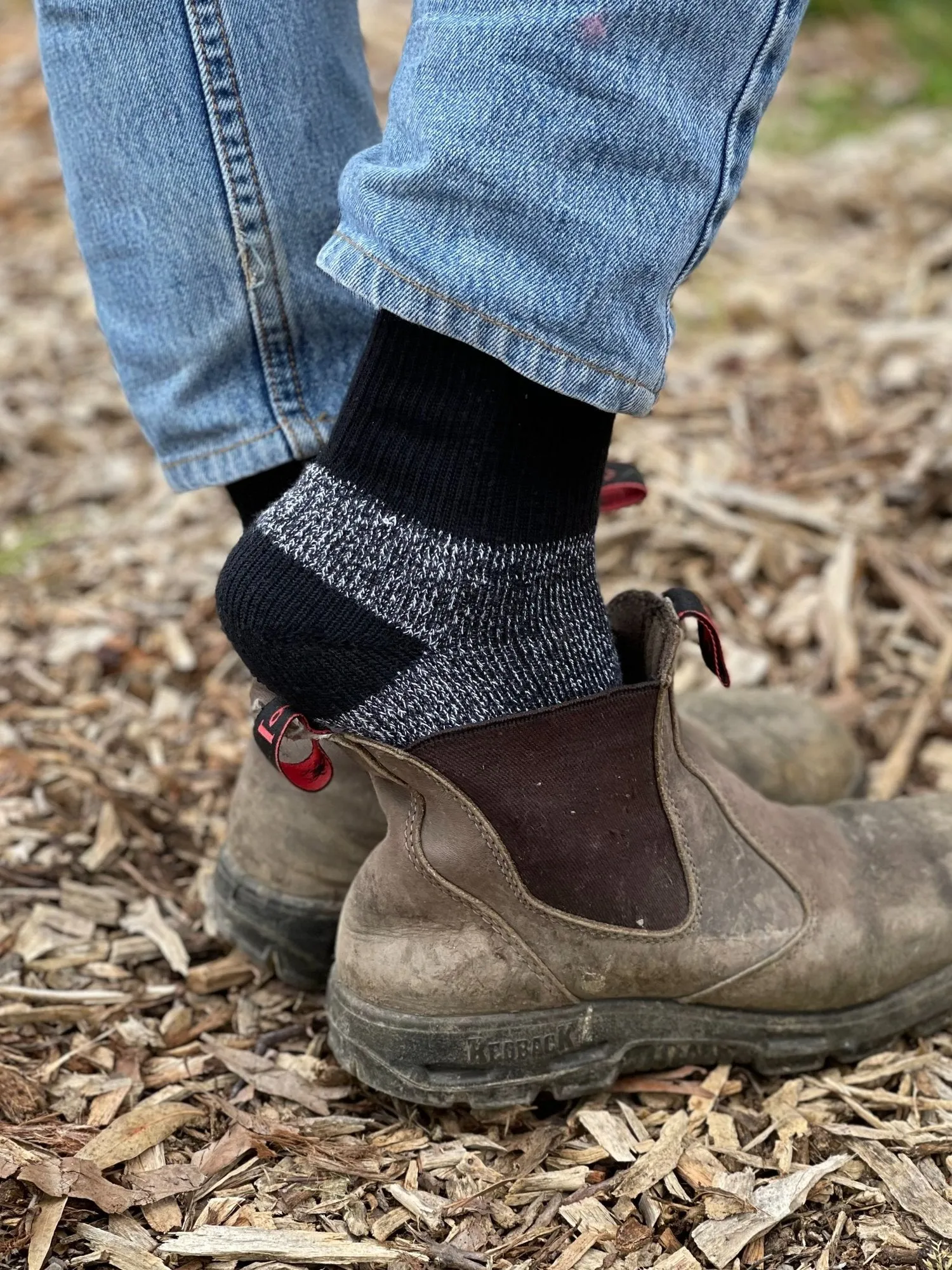 Merino Wool Hiking Socks with Coolmax in Black - Aussie Made