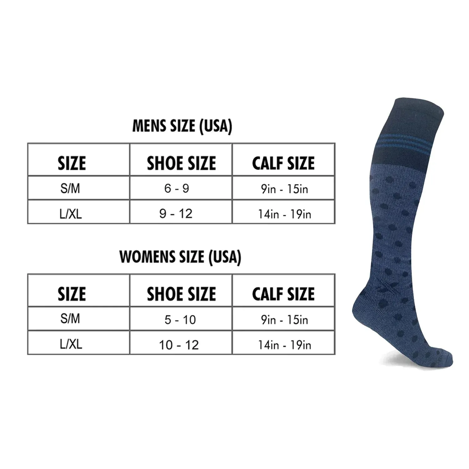 Merino Wool Polka Dot Compression Socks