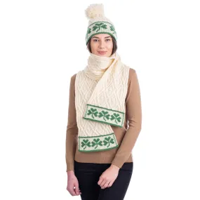 Merino Wool Shamrock Irish Scarf