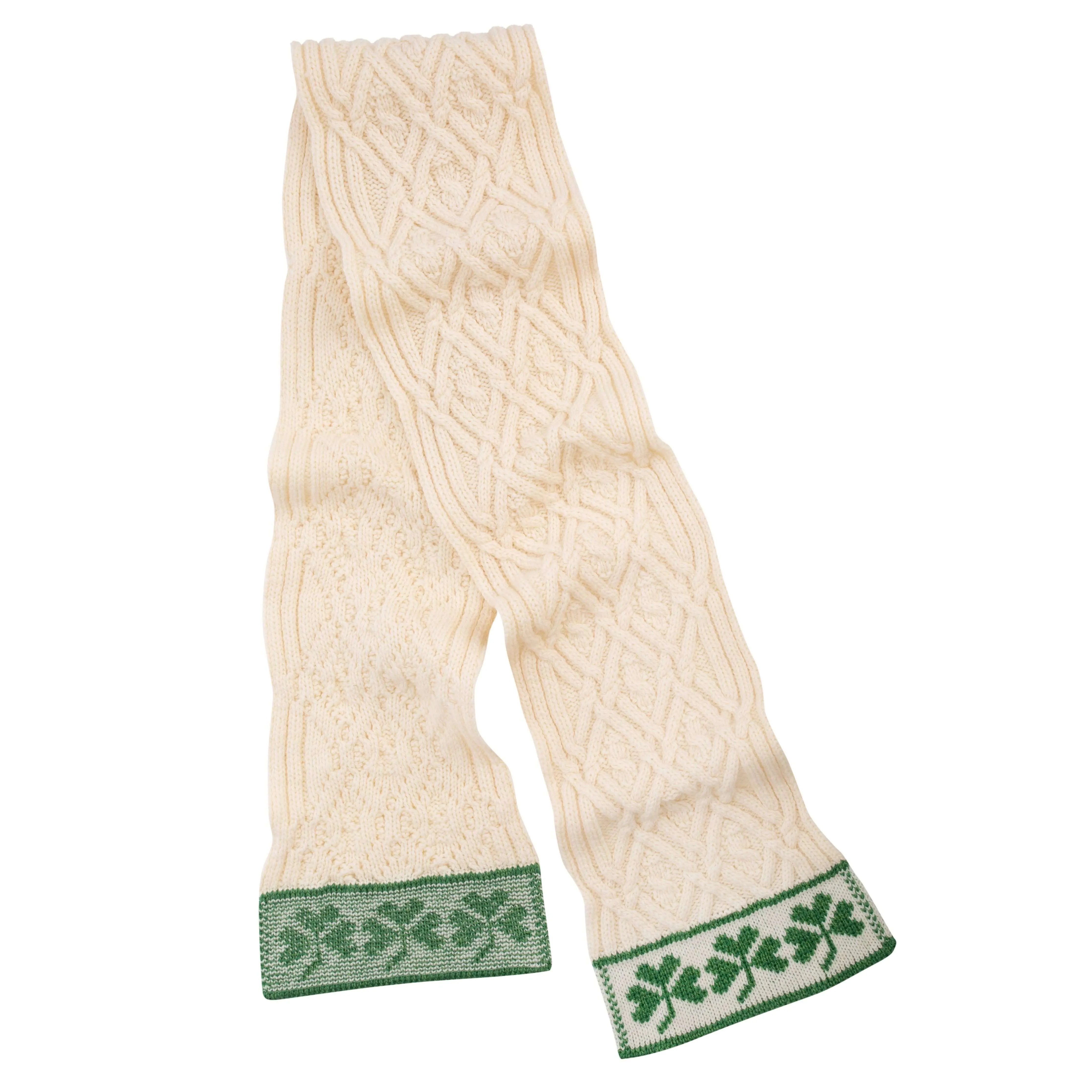 Merino Wool Shamrock Irish Scarf