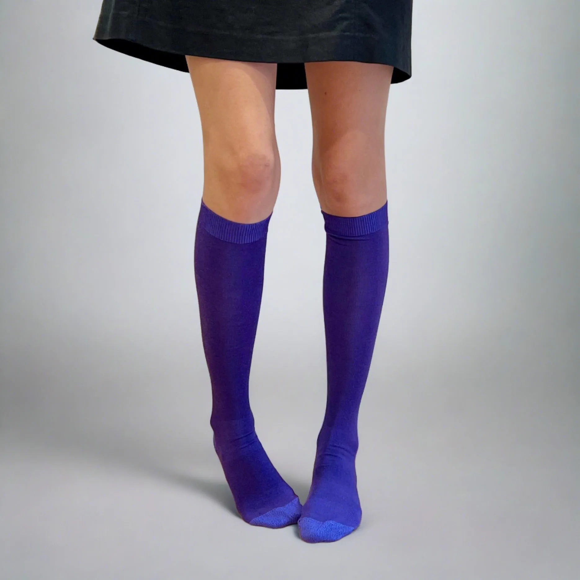 Merino Wool Women's Knee High Socks in Ultra Violet - Aussie Made