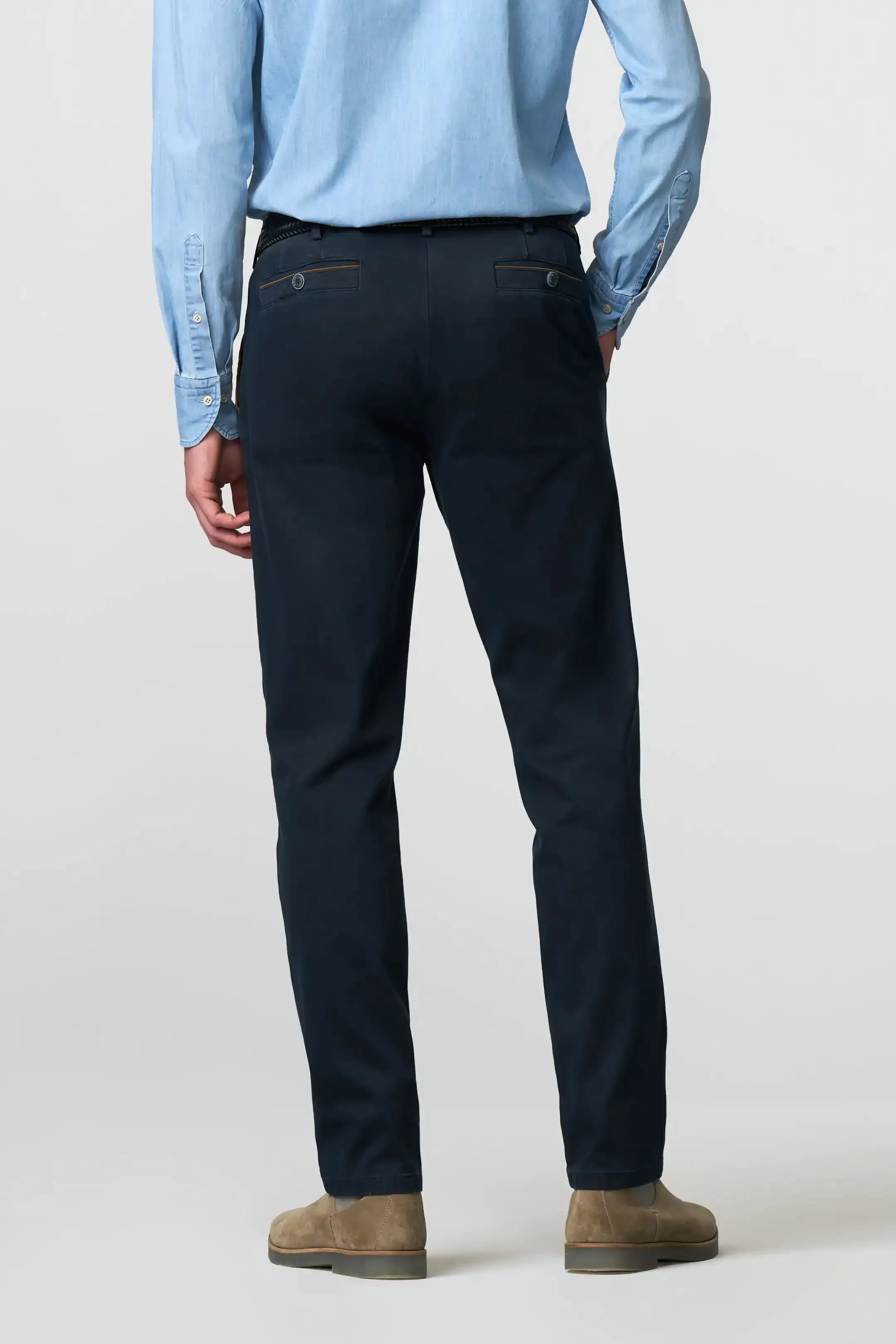 MEYER New York Trousers - 5617 Fine Texture Chinos - Navy