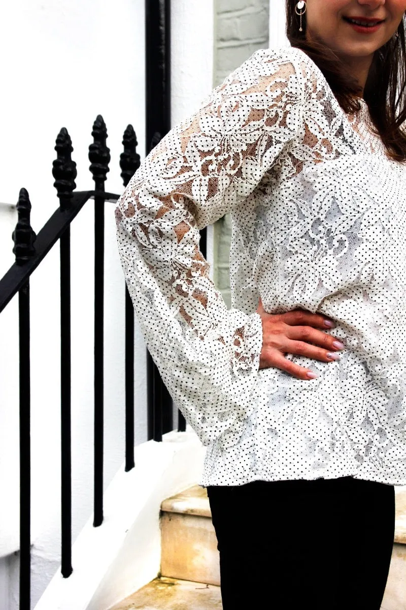 Mia Bell Sleeve Cotton Lace Blouse